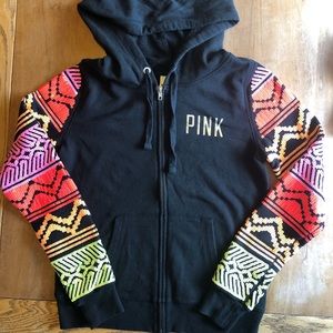 VS Pink Aztec sequined sleeves